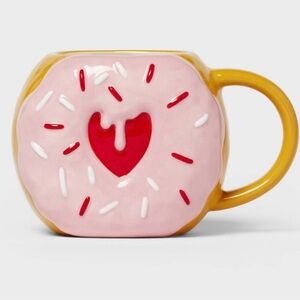 Spritz Valentine Donut With Sprinkles Ceramic Coffee Mug 16.7oz NEW